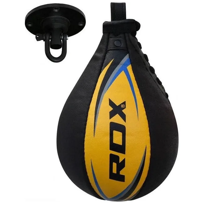 Пневмогруша боксерська RDX 2Y Boxing Speed Ball Leather Multi Yellow/Blue
