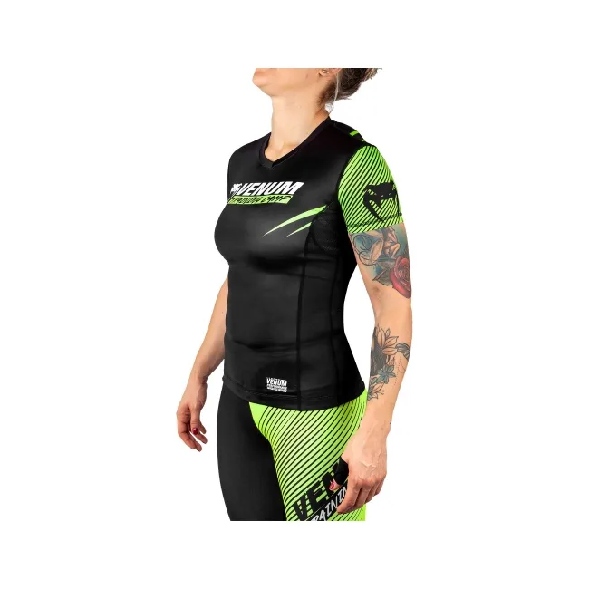 Рашгард женский VENUM Training Camp 2.0 Short Black Neo Yellow