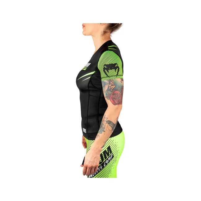 Рашгард женский VENUM Training Camp 2.0 Short Black Neo Yellow