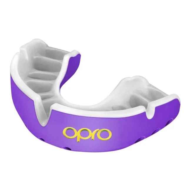 Капа для бокса для детей OPRO Self-fit GEN5 Youth Gold Purple Pearl