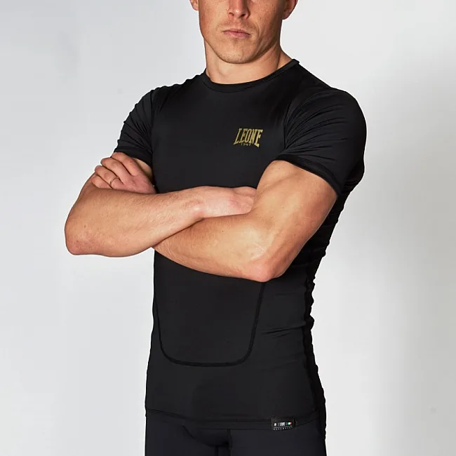 Рашгард із коротким рукавом LEONE Black/Gold S
