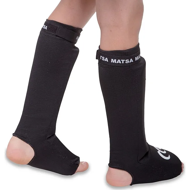 Защита голени и стопы чулочного типа с фиксатором на липучке MATSA MA-6238-BK