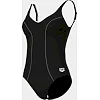 Купальник закрытый для женщин Arena CLIP BACK SWIMSUIT SOLID B черный, белый (для женщин)