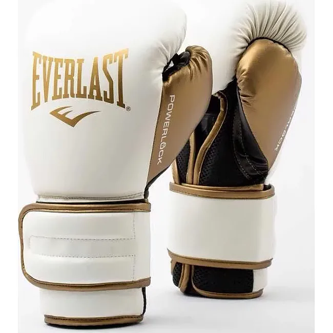 Боксерські рукавиці Everlast POWERLOCK 2R TRAINING GLOVE білий, золотий 12 унцій