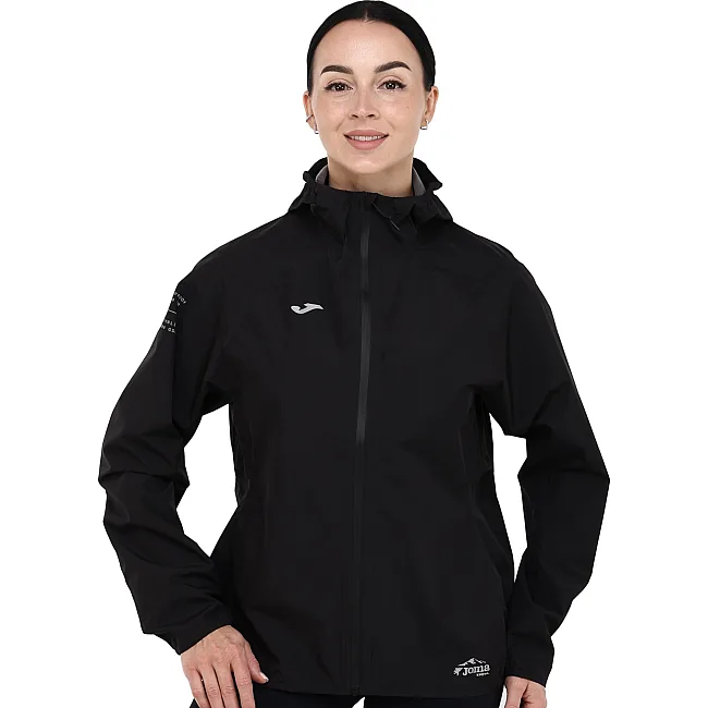 Куртка дождевик с капюшоном женская JOMA R-TRAIL NATURE 902790-100 (Черный)