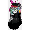 Купальник для девочек Arena LIT LOGO SWIMSUIT V BACK L черный, розовый (для детей)
