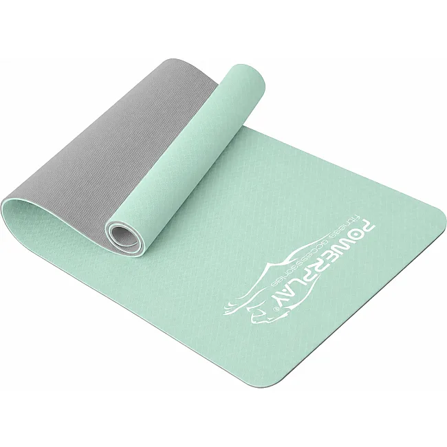 Коврик для йоги и фитнеса PowerPlay 4150 TPE Premium Performance Mat М'ятный (183x61x0.6 см.)