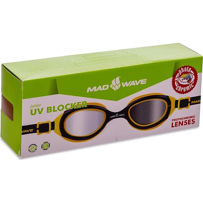 Окуляри для плавання юніорські MADWAVE UV BLOKER JUNIOR M041303 (Чорний-жовтий)