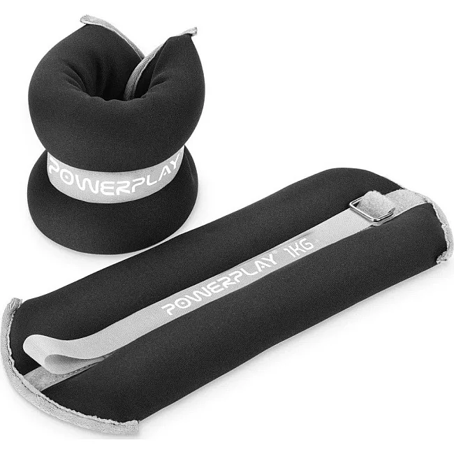 Утяжелители-манжеты для ног и рук PowerPlay PP-4349 Ankle/Wrist Weights (2шт.*1 kg) (пара) Черные