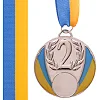 Медаль спортивная с лентой SP-SPORT UKRAINE с украинской символикой C-4339 ø6,5см (Серебряный) Медаль спортивная с лентой SP-SPORT UKRAINE с украинской символикой C-4339 ø6,5см (Серебряный)