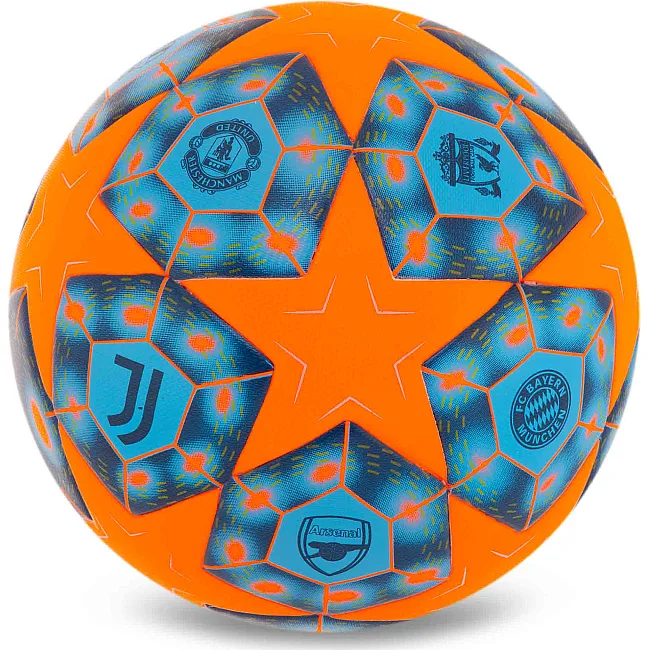 Футбольный мяч SP-SPORT FB-4989 №5 PU (Оранжевый-голубой)