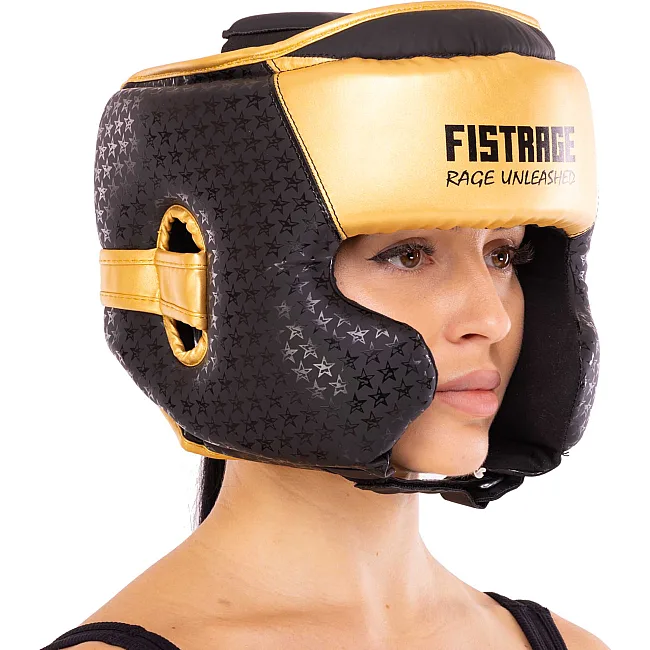 Шлем для бокса в мексиканском стиле
 FLEX FISTRAGE VL-5500 (Черный-золотой)