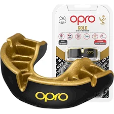 Капа для бокса OPRO Gold детская (возраст до 10 лет) Black/Gold (art.102505001)