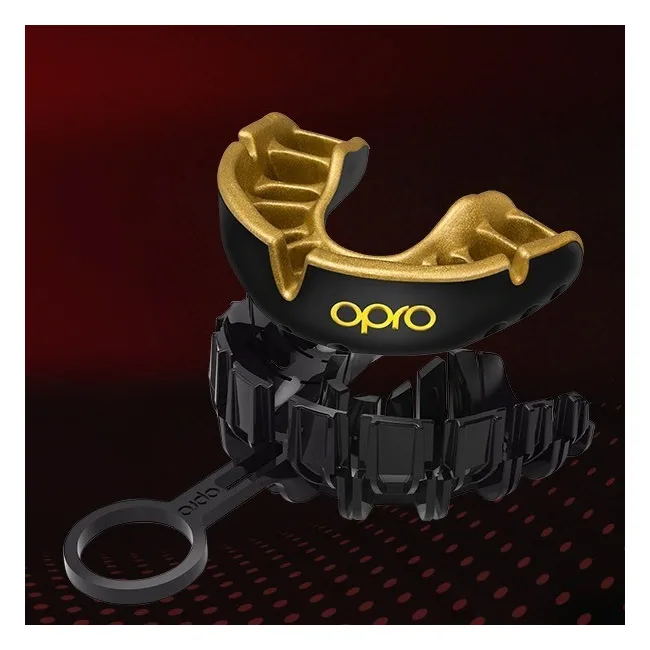 Капа для бокса OPRO Gold детская (возраст до 10 лет) Black/Gold (art.102505001)