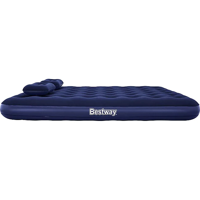 Надувной матрас Bestway 67374 с насосом 203 x 152 см, синий.
