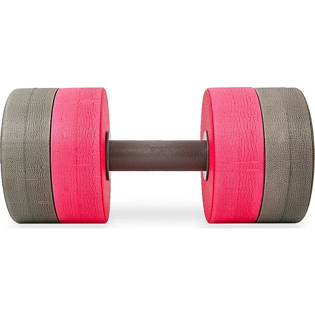 Гантель для аквафитнеса и аквааэробики аква-гантель Aqua Dumbbell MADWAVE
 Round Bar Float M082502 1шт (Серый-розовый)