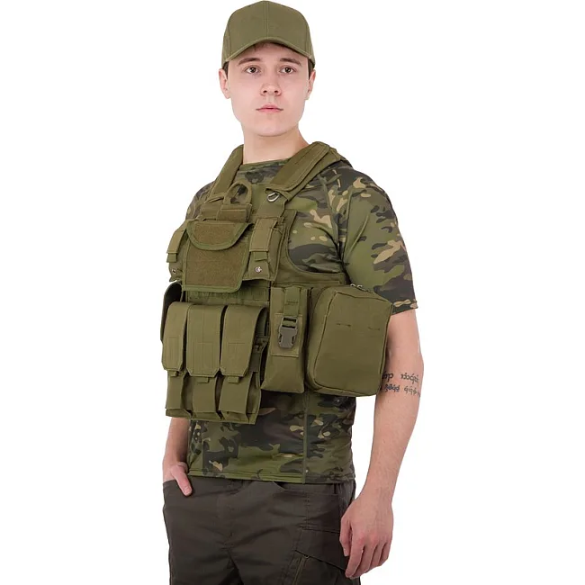 Разгрузочный жилет
 на 6 карманов MILITARY RANGERS
 ZK-5517 (Черный)