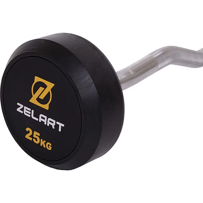 Штанга неразборная с фиксированным весом изогнутая
 ZELART

 TA-2687-25 длина-95см 25кг