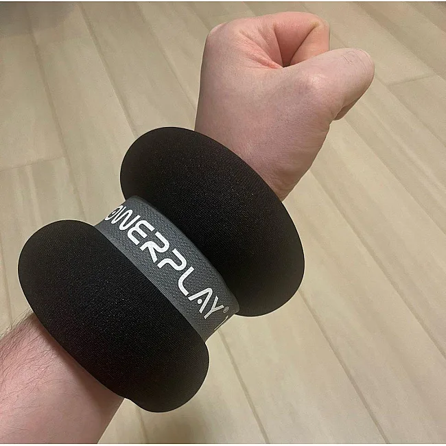 Утяжелители-манжеты для ног и рук PowerPlay PP-4349 Ankle/Wrist Weights (2шт.*1 kg) (пара) Черные