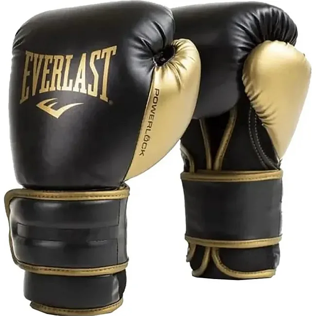 Боксерські рукавиці Everlast POWERLOCK 2R TRAINING GLOVE чорний, золотий 14 унцій