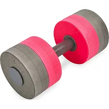 Гантель для аквафитнеса и аквааэробики аква-гантель Aqua Dumbbell MADWAVE Round Bar Float M082502 1шт (Серый-розовый)