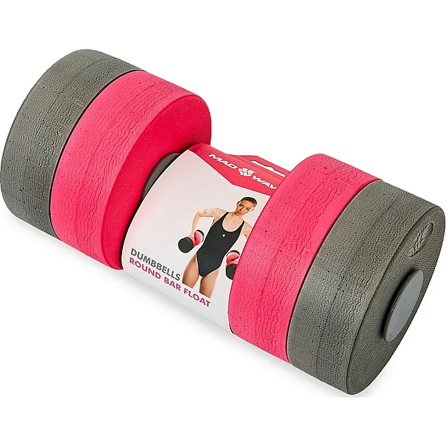 Гантель для аквафитнеса и аквааэробики аква-гантель Aqua Dumbbell MADWAVE
 Round Bar Float M082502 1шт (Серый-розовый)