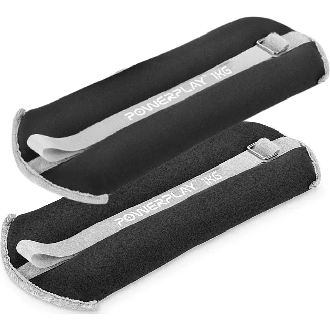 Утяжелители-манжеты для ног и рук PowerPlay PP-4349 Ankle/Wrist Weights (2шт.*1 kg) (пара) Черные