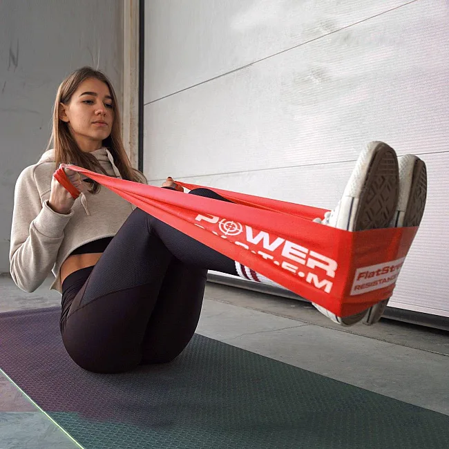 Лента-эспандер для спорта и реабилитации POWER SYSTEM PS-4122 Flat Stretch Band Level 2 Red (9-11кг.)
