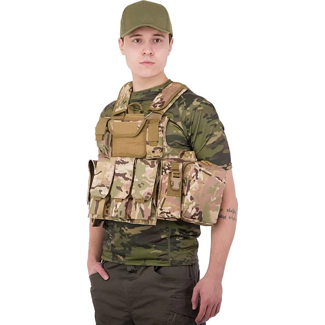 Разгрузочный жилет
 на 6 карманов MILITARY RANGERS
 ZK-5517 (Черный)