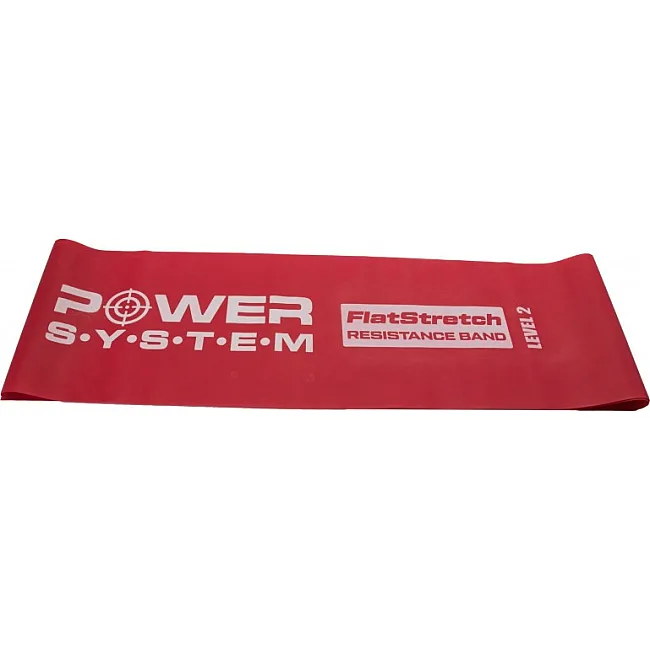 Лента-эспандер для спорта и реабилитации POWER SYSTEM PS-4122 Flat Stretch Band Level 2 Red (9-11кг.)