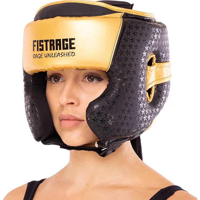 Шлем для бокса в мексиканском стиле
 FLEX FISTRAGE VL-5500 (Черный-золотой)