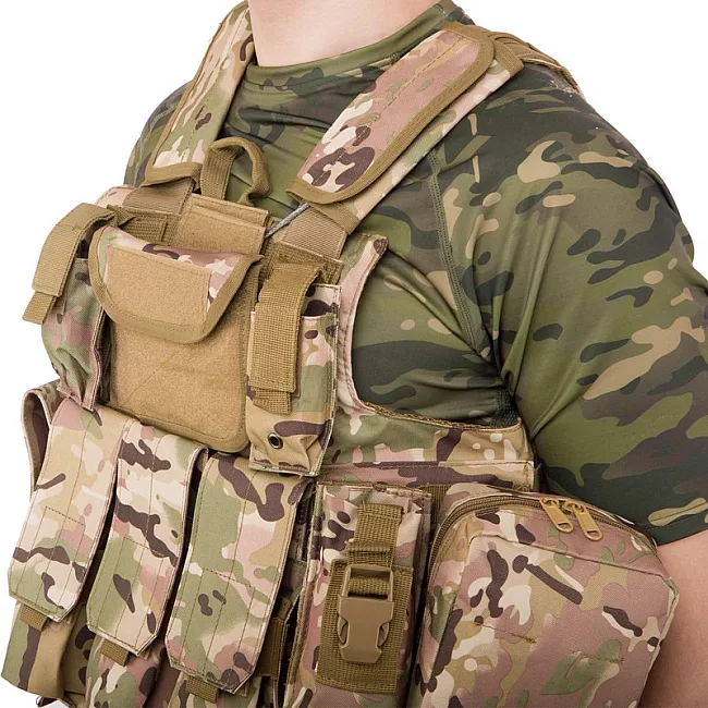 Разгрузочный жилет
 на 6 карманов MILITARY RANGERS
 ZK-5517 (Черный)