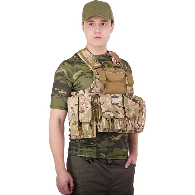 Разгрузочный жилет
 на 6 карманов MILITARY RANGERS
 ZK-5517 (Черный)