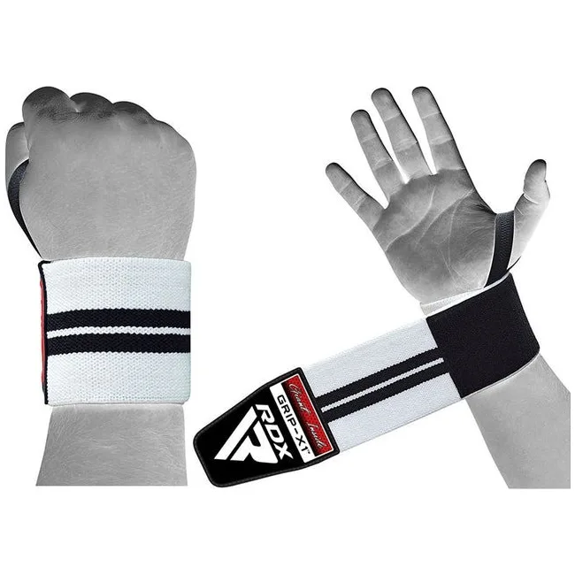 Бинти для зап'ясть (кистьові бинти) RDX W2 Gym Wrist Wraps BLACK/WHITE PLUS