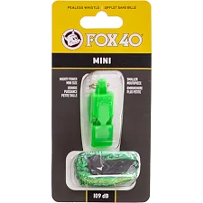 Свисток спортивный судейский пластиковый со шнурком MINI FOX40-MINI (Салатовый)