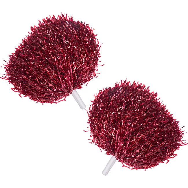 Помпони блискучі для чирлідингу з ручками SP-SPORT Pom-Poms C-1680 1шт (Червоний)