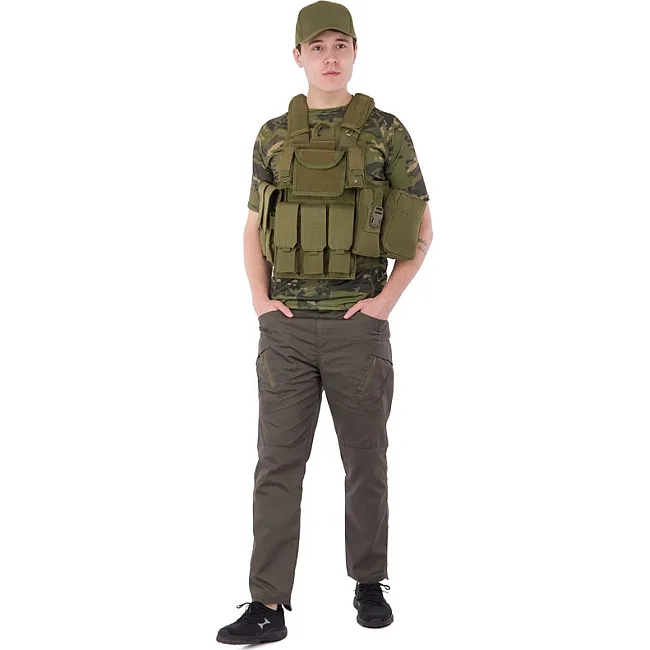 Разгрузочный жилет
 на 6 карманов MILITARY RANGERS
 ZK-5517 (Черный)