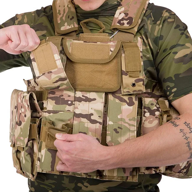 Разгрузочный жилет
 на 6 карманов MILITARY RANGERS
 ZK-5517 (Черный)
