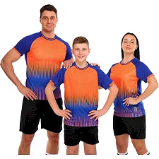 Футбольная форма комплект футболка и шорты LIDONG D8861 4XS-XXL (Синий-оранжевый)