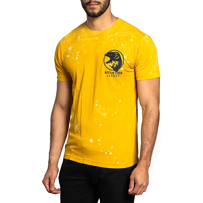 Футболка AFFLICTION Blackbird A24542 Gold Constrution