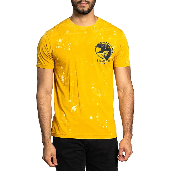 Футболка AFFLICTION Blackbird A24542 Gold Constrution