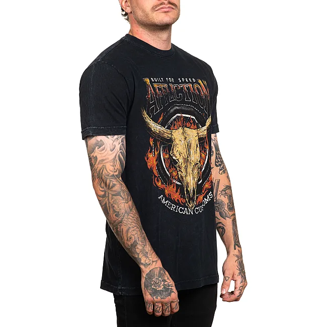 Футболка мужская AFFLICTION AC Midwest Run Black Lava Wash