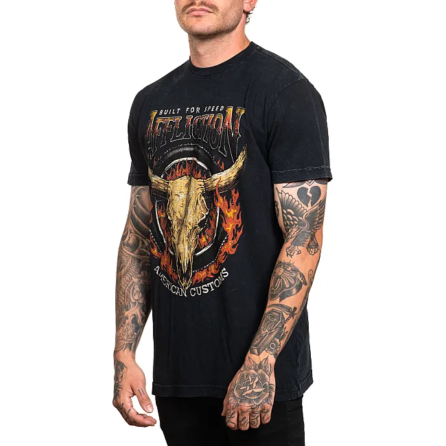 Футболка мужская AFFLICTION AC Midwest Run Black Lava Wash