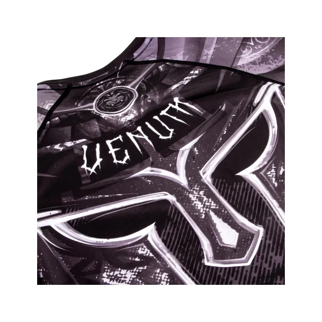 Рашгард Venum Gladiator 3.0 Rashguard Black White Short Sleeves