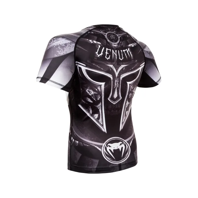 Рашгард Venum Gladiator 3.0 Rashguard Black White Short Sleeves