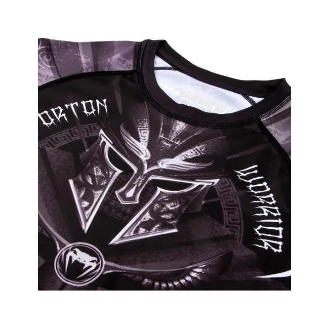 Рашгард Venum Gladiator 3.0 Rashguard Black White Short Sleeves