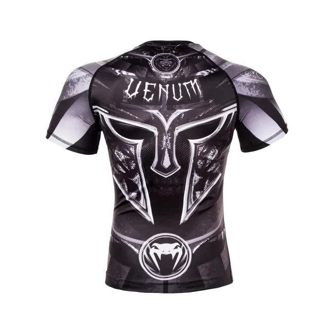 Рашгард Venum Gladiator 3.0 Rashguard Black White Short Sleeves