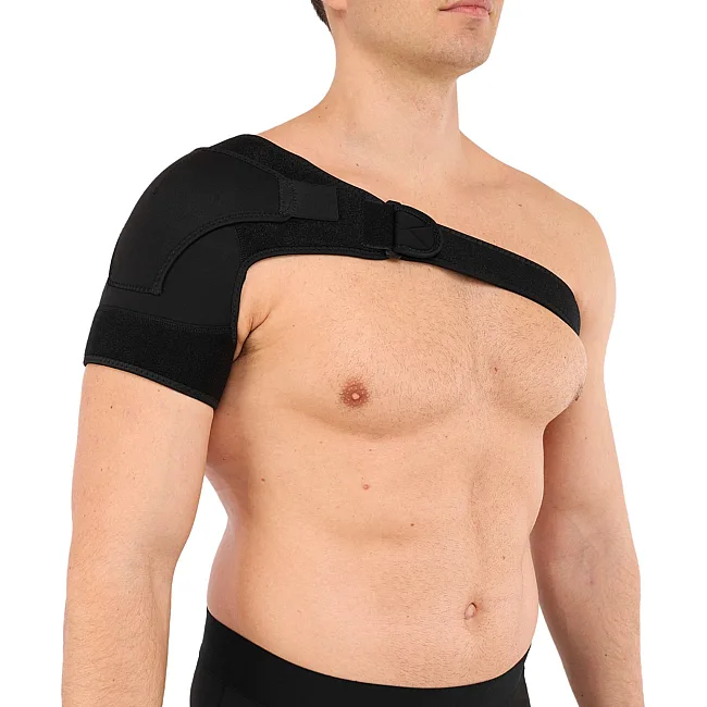 Бандаж для плеча компрессионный фиксатор плечевого сустава Shoulder Support SIBOTE ST-7493-R правый 1шт (Черный)