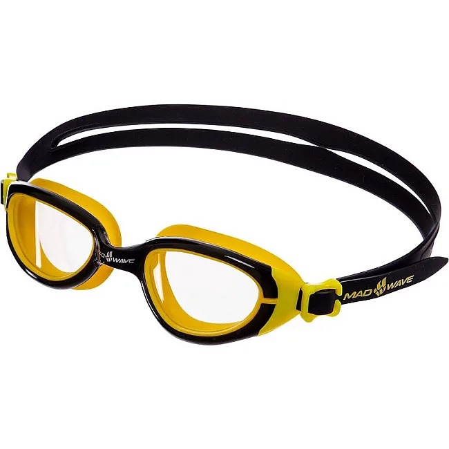 Окуляри для плавання юніорські MADWAVE UV BLOKER JUNIOR M041303 (Чорний-жовтий)