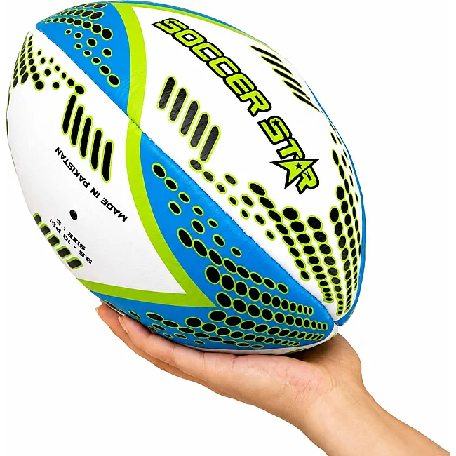 Регбийный мяч SOCCER STAR R-5341-5 (Белый-синий-салатовый)